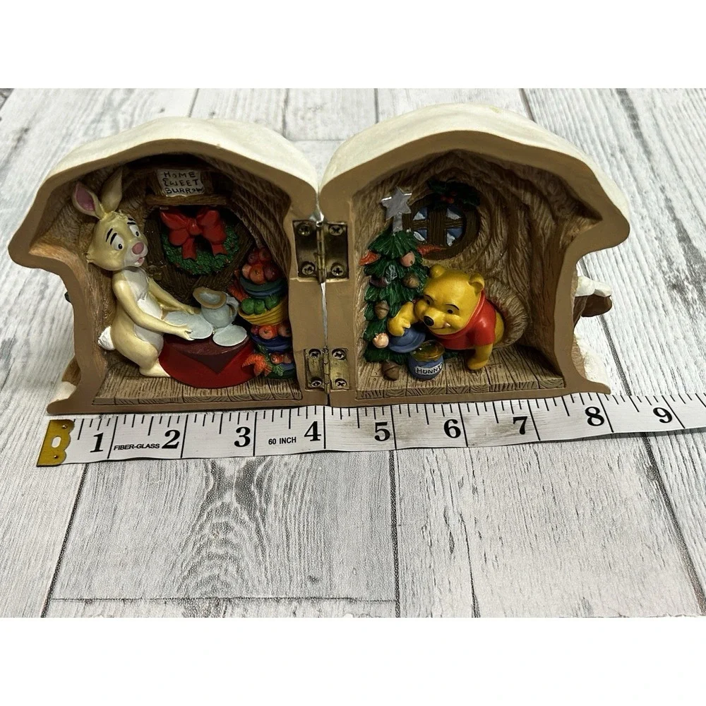 Vintage Disney Rabbit's House 1995 Christmas‎ at Our House Pooh Hinged Figurine